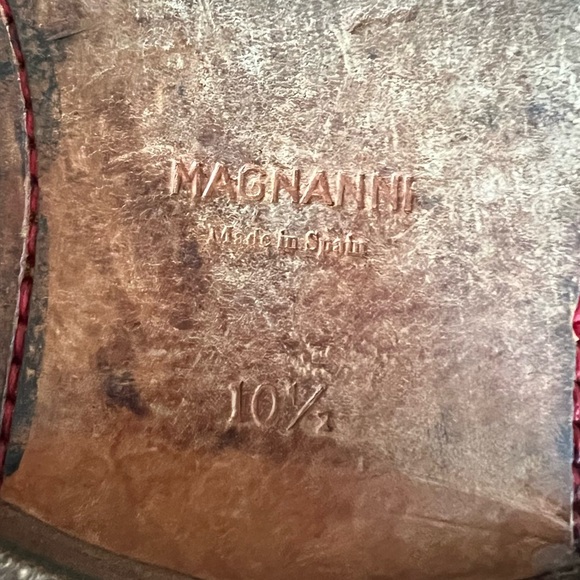 🤎 MAGNANNI~ Men's Wingtip BROWN All Leather Dress Shoes US 10.5 - Picture 13 of 16